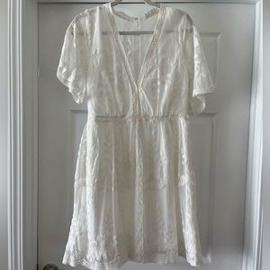 “Light my fire mini dress” white